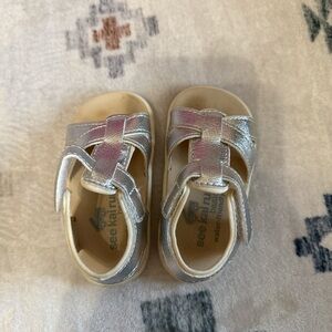 See Kai Run Metallic Silver Toddler Sandals